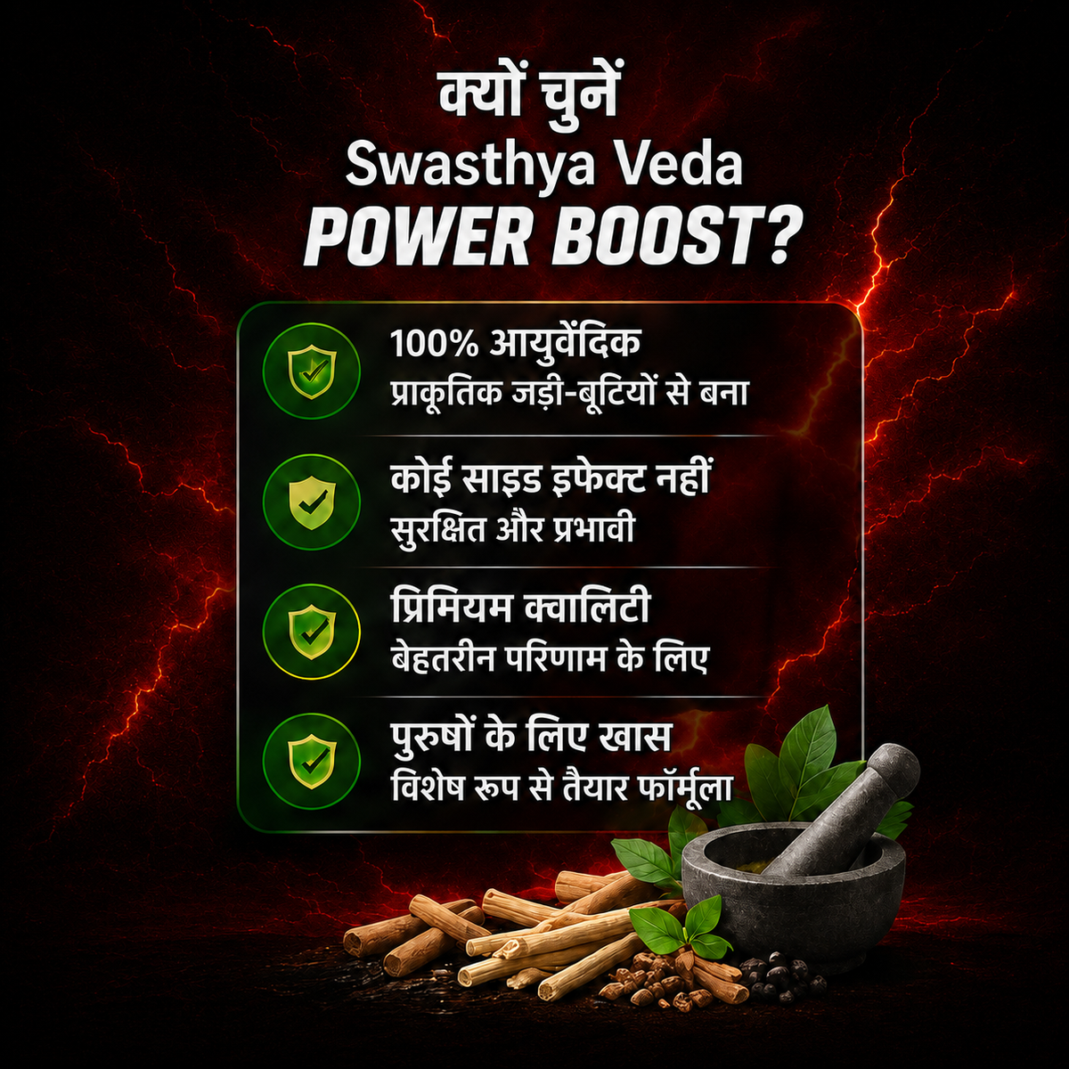 Swasthya Veda Power Boost – Men’s Performance Tablets  Power • Stamina • Energy