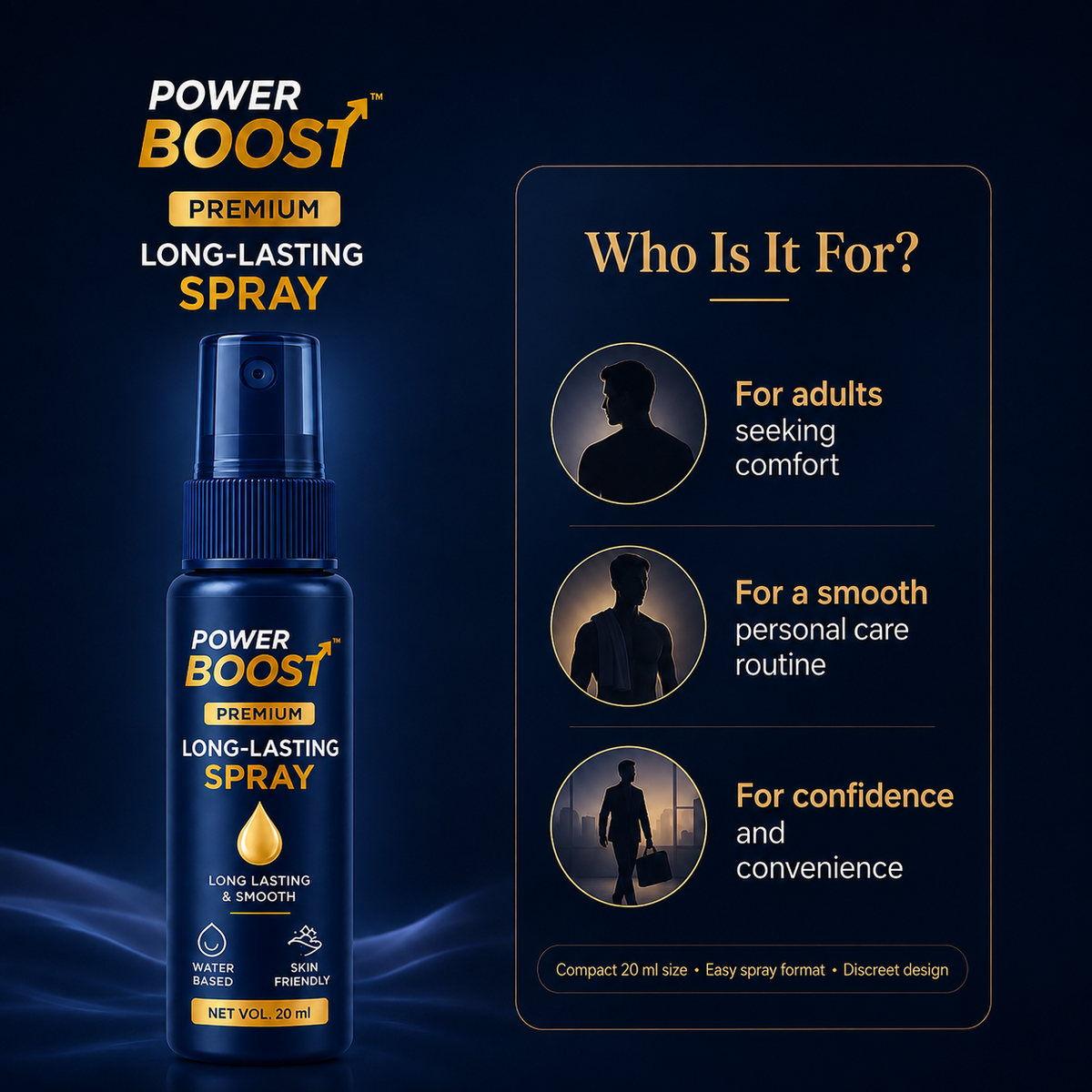 POWER BOOST – Long-Lasting Spray Confidence. Comfort. Better Moments