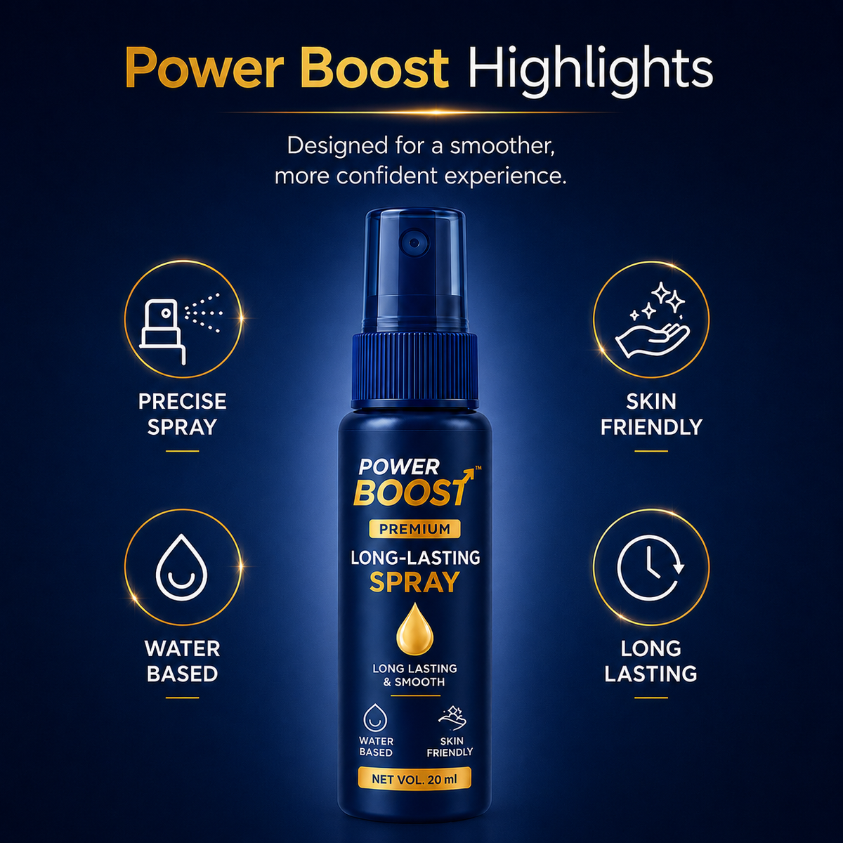 POWER BOOST – Long-Lasting Spray Confidence. Comfort. Better Moments