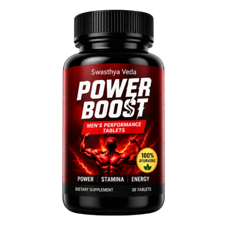 Swasthya Veda Power Boost – Men’s Performance Tablets  Power • Stamina • Energy