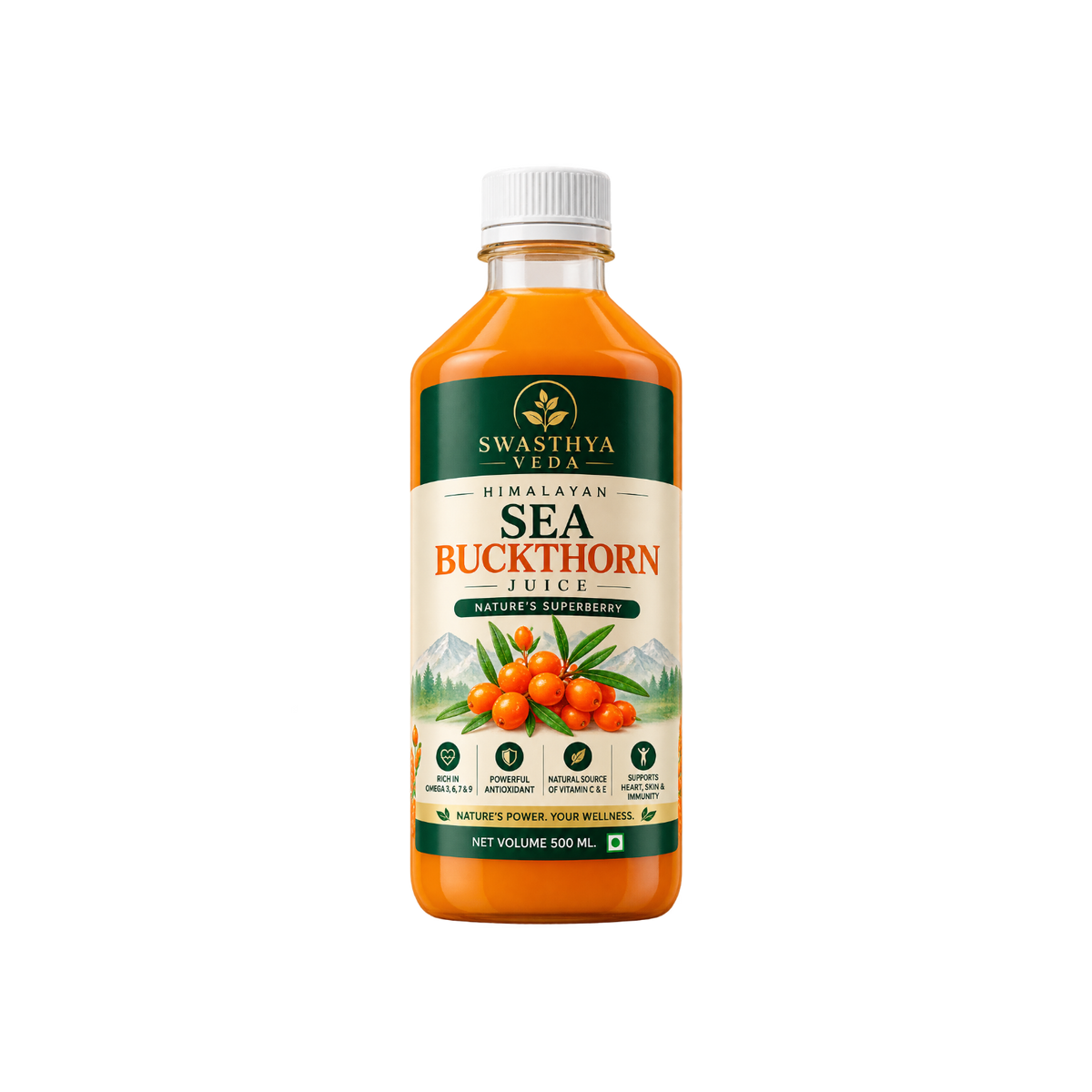 Swasthya Veda Himalayan Sea Buckthorn Juice – Nature’s Superberry | 500 ml